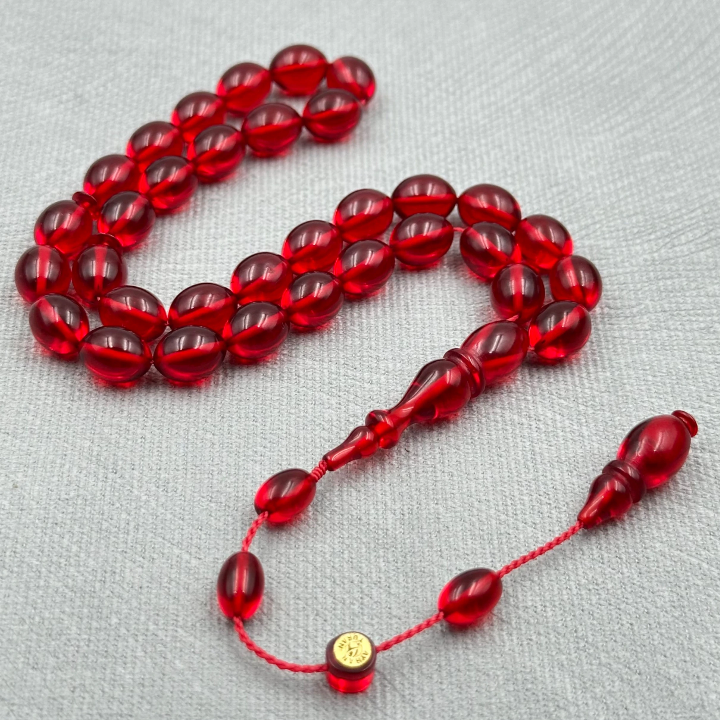 Ayhan TURAN Usta İşçilikli Kırmızı Özel Döküm Ateş Kehribar Tespih